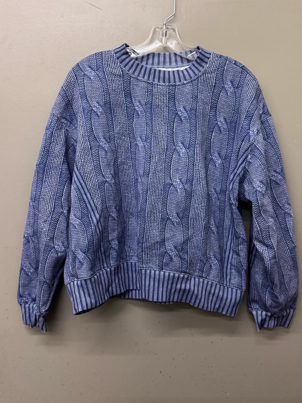 Rag & Bone rb Miramar Cable-Effect Sweatshirt in blue Size Medium